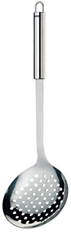 kela Scolapastain acciaio inox 35 x 11,5 cm RONDO, scolapasta, mestolo per friggere lavabile in lavastoviglie, lucido
