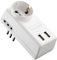 Electraline 71039 Adattatore Multipresa USB, 1 Presa Universale, 2 Prese Bivalenti, Spina 10A 230V, Bianco