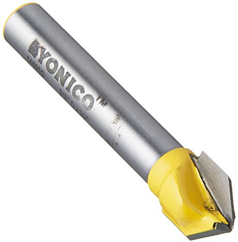 Yonico 14990q 90 Degree X 3/8-Inch Diameter V Groove Router Bit 1/4-Inch Shank