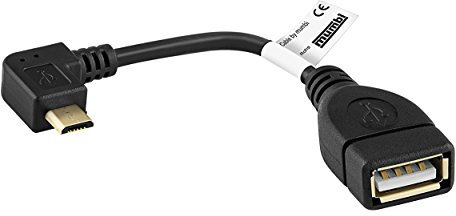 mumbi OTG USB Adapter Kabel (micro-B Datenkabel gewinkelt 11 cm)