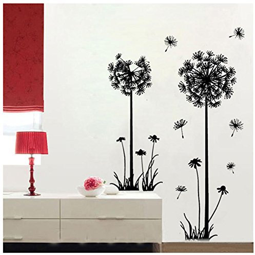 chendongdong braun Löwenzahn Blumen Big Wand Sticker Wandbild Aufkleber Art Decor für Wohnzimmer J