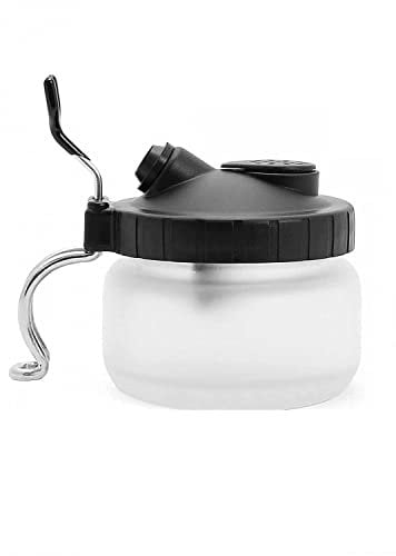 ABEST Airbrush Cleaning Pot Stabilizer Glass Jar Bottles Holder Paint Station Filter
