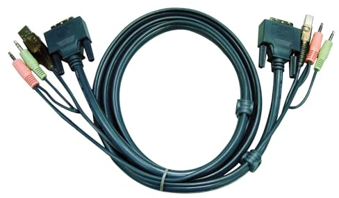 Aten 2L-7D03U Verbindungskabel (DVI, USB, 2x Audio Stecker) 3m