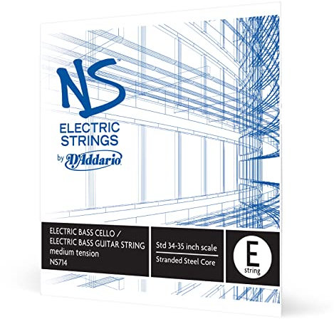 D'Addario NS714 Elektrik-Bass Cello Einzelsaite 'E' mehrfach verdrillter Stahlkern Medium