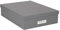 Bigso Box of Sweden Document Box for A4 paper, Brochures and Notes - Box with Lid and Handle - Fibreboard and Paper Box Storage with Lid - Grey