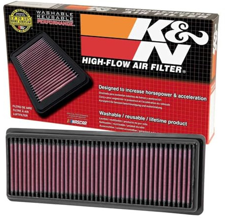 K&N High-Flow Original Lifetime Engine Air Filter: Increase Power & Accerlation, Washable, Premium: Compatible with 2012-2019 FIAT: 500, 500 Abarth, 33-2487
