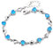 findout Amethyst rot, rosa, blau, weiß-Kristallherz-Silber-Armband für Frauen Mädchen. (heart blue)