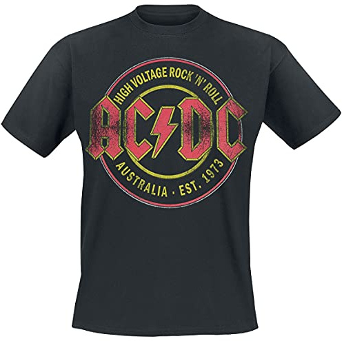 AC/DC Herren T-Shirt High Voltage, Schwarz, XXL, 401028-XXL