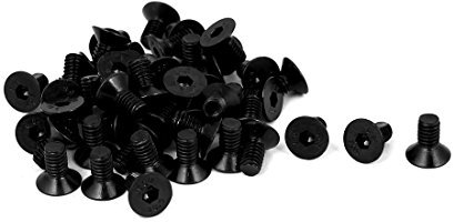 sourcing map 50 Stück M4x 8mm Senkkopfschrauben 10.9 Carbon Stahl Senkkopf Innensechskant Flachkopfschrauben