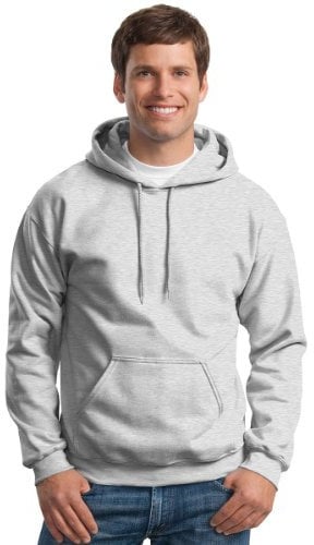 Gildan mensG18500Heavy Blend Fleece Hooded Sweatshirt G18500 Long Sleeve Shirt - Grey - Large