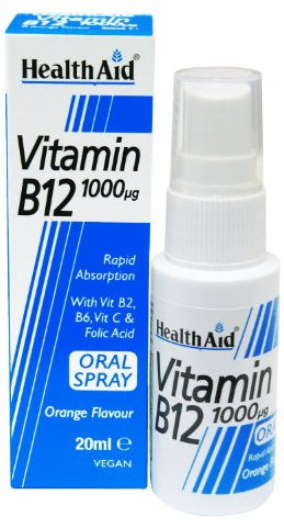 HealthAid Vitamin B12 1000g Spray, Orange, 20 Millilitre