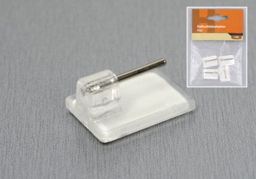 Selbstklebehaken weiß für Vitragestange 4Stk.