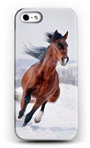 iCreat SUPER-CASE Print Phone Case - Protect Shell Plastic Case Cover for Apple Iphone 5 5S DESIGN with Horse