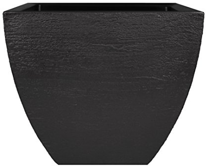 Tusco Products MSQ16BK Pflanzgefäß, modern, quadratisch, 40,6 cm, Schwarz