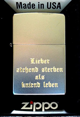 Zippo Feuerzeug mit Gravur: Lieber stehend sterben als kniend leben