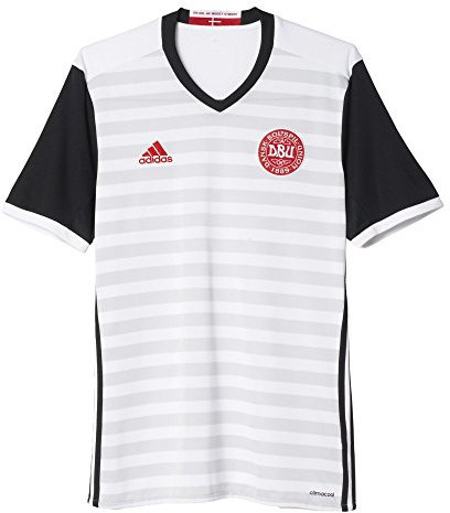 adidas Herren Dänemark Auswärtstrikot Replica, Grau/Weiß/Schwarz, M-50