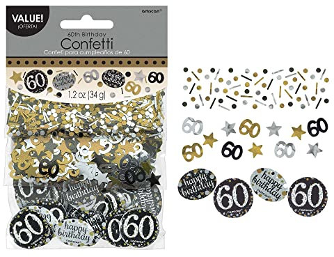 Amscan 360188 - Konfetti 60 Sparkling Celebration, 34 g, Streudeko, Happy Birthday, Geburtstag, Tischdekoration