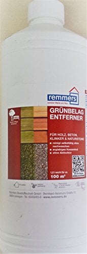 Remmers Grünbelag-Entferner, 1 Liter, Grünbelagentferner für außen, entfernt Algenund Moos, mit Langzeitwirkung, ohne Aktivchlor, materialschonend