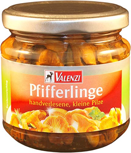 Valenzi Pfifferlinge handverlesen, kleine Pilze, 212ml (Abtropfgewicht - 100g)
