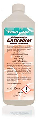 Fluid-Tec 1 x 1 Liter Universal Flüssig Entkalker für Kaffeevollautomaten Kaffeevollautomat Kaffee-Maschine Kaffeepadmaschine Wasserkocher Kalklöser Kalk-Reiniger Kalk-Entferner
