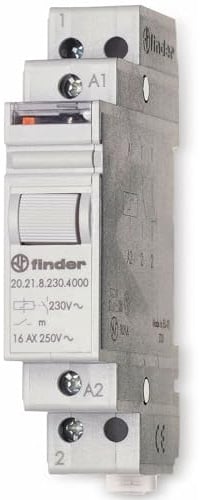 finder Serie 20 – Schalter 1-polig 1 NA 24 VDC: AgSnO2 Schiene 35 mm