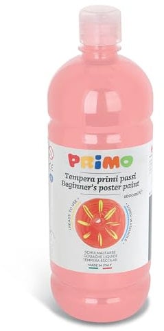 PRIMO Schulmalfarbe Tempera-Farbe für Kinder, 1000 ml Flasche mit Dosierverschluss (pink)