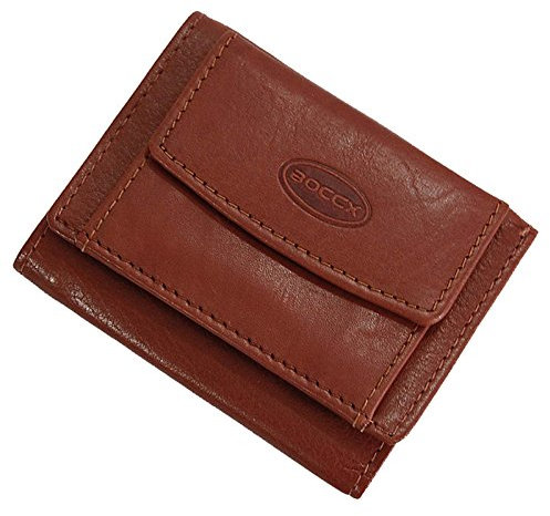 BOCCX Trendige Leder Mini-Geldbörse Geldbeutel Mini Herren Portemonnaie 10025 (Braun)