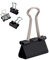D.RECT Metal Foldbackklammern - Foldback Klammern Verpackung 12 Stück 25mm - Vielzweckklammern, Metall Binder Clips für: Notizen, Briefpapier - Büroklammern Gross, Schwarz
