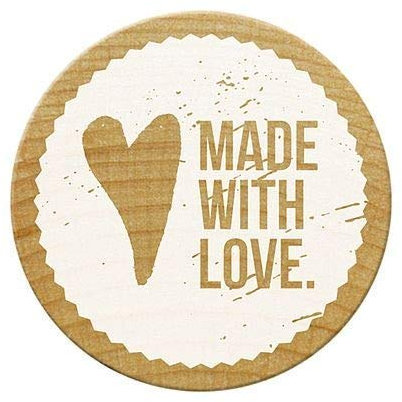 Woodies Stempel mit Liebe gemacht, Holz, braun, 30 mm