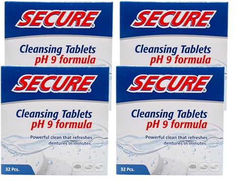 Secure Denture Cleaning Tablets, Retainer & Nightguard Cleaner, 128 Tablets