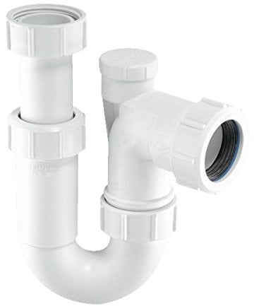 McAlpine ASC10V Adjustable Inlet Tubular Swivel Anti-Syphon 'P' Trap-1.5 inch, White