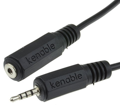 kenable 4 Pole 3 Bands 2.5mm Male to Female Jack Extension AV Cable Lead 2m