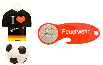 Einkaufswagenlöser Feuerwehr & Fußball Trikot/Schlüsselanhänger Einkaufschip mit Schlüsselfundservice/Abziehbarer Einkaufswagenchip Metall, Chip Einkaufswagen, Key Finder / 2 Stück