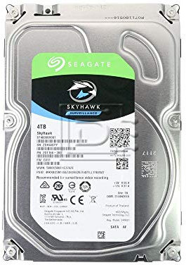 Seagate SkyHawk, 4 TB, Disco Duro Interno De Vigilancia, HDD, 3.5 SATA 6 GB/s, Caché 64 MB, DVR, Sistema de cámaras de seguridad NVR y 3 años de servicios Rescue (ST4000VX007)