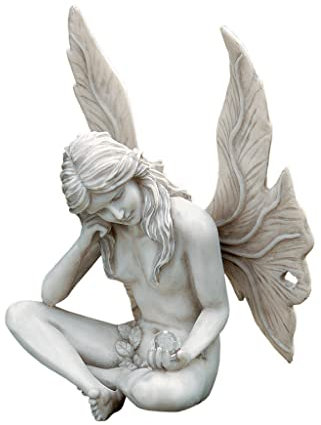 Design Toscano Feenfigur nach The Secret Garden Fairies, elfenbein, Maße: 15 x 19 x 25,5 cm