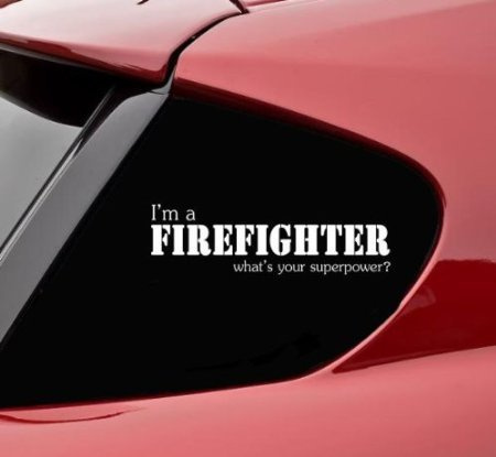 Aufkleber Autoaufkleber JDM Die Hart - I'm a Firefighter Whats Your Superpower? Funny Auto Laptop Tuning Sticker Decal Heckscheibe LKW s 203mmx63mm
