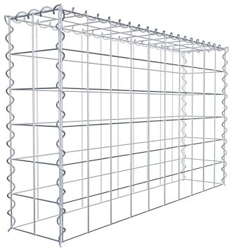 GABIONA Panier de Pierre Gabion carré, Mailles 10 x 10 cm, Profondeur Fermeture 20 cm, Panier de Culture Type 3, Spirale, galvanisé 100 x 60 x 20 cm
