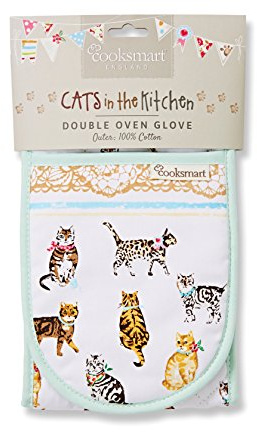 Cooksmart Cats on Parade Double Oven Glove, Multi-Colour