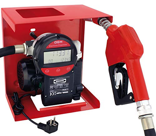 Elektrische Dieselpumpe Selbstansaugend 230V Komplett Set, automatische Zapfpistole mit Drehgelenk, 4m Druckschlauch, 2m Saugschlauch, digitales Zählwerk, bequemes Tanken mit 60l/min Dieselförderung