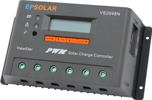 20A solar charge controller / regulator / battery charger with LCD display and advanced programmable features - suitable for 12/24/48V batteries and solar systems