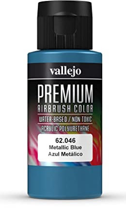 Acrylicos Vallejo AV: Premium Airbrush Paint: 60 ml: Metallic Blue