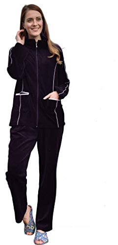 RAIKOU Donna Tuta in Velluto Tuta di Ciniglia Tuta da casa Tuta Tempo Libero,Velluto Tuta da Ginnastica,Due Pezzi Felpa+Pantaloni,con Cerniera,per Jogging Training Sportiva Yoga (52-54,Viola Scuro)