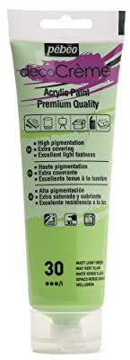 Pébéo Peinture Acrylique Texture Crème pour la Décoration - Finition Mate - 120 ML - Vert Clair