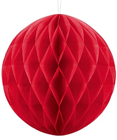 1 Stück Wabenball, Rot, 30 cm, für Hochzeit, Geburtstag, Taufe, partydeco