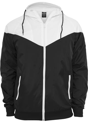 Urban Classics Herren Arrow Windrunner, lässiger Windbreaker mit Kapuze, Übergangsjacke mit Farbblockdesign