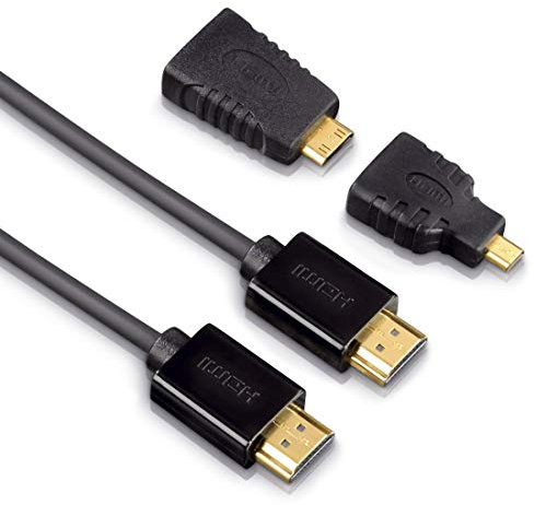 Hama High Speed HDMI-Kabel mit Ethernet (1,5m) inkl. 2X HDMI-Adapter schwarz