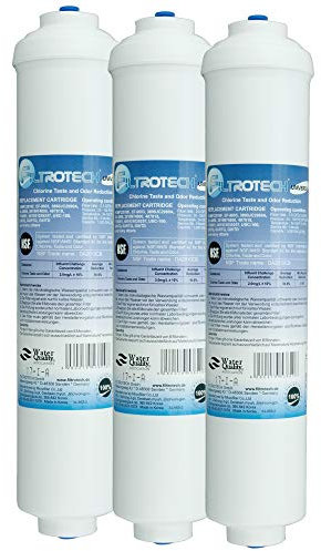 3er Pack Wasserfilter für Side by Side Kühlschrank mit Aktivkohleblock aus Kokosnussschalen