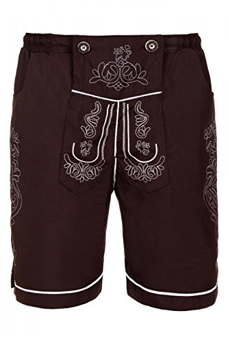 Trachten Badeshorts Badehose im Lederhosen Style Large, Dunkelbraun
