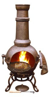 Toledo Large Cast Iron Chiminea with Bronze Finish
