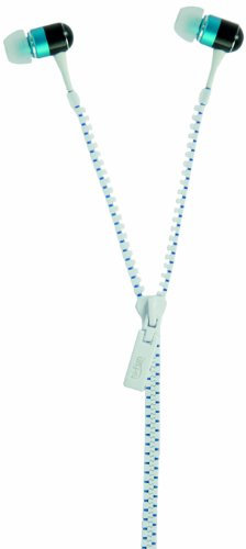 hi-Fun Hi-Zip, Auricolari Antigroviglio con Cavo a Forma di Cerniera, Colore Bianco/Blue